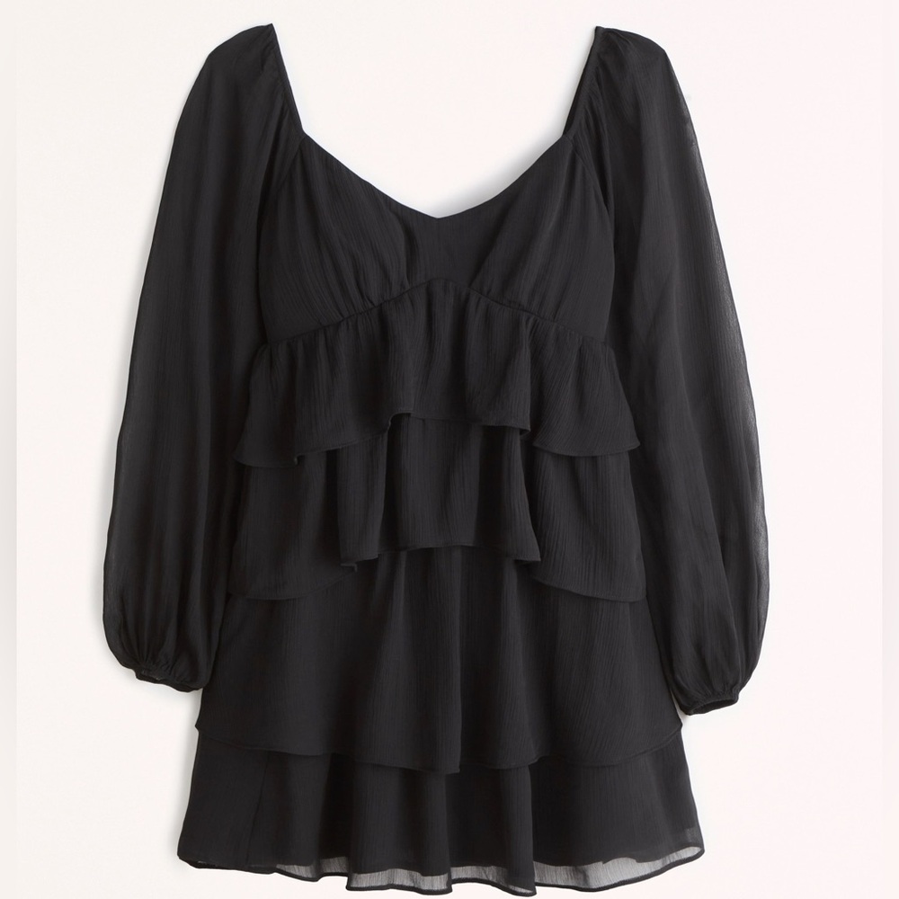 Abercrombie Long-Sleeve Ruffle Tiered Mini Dress
